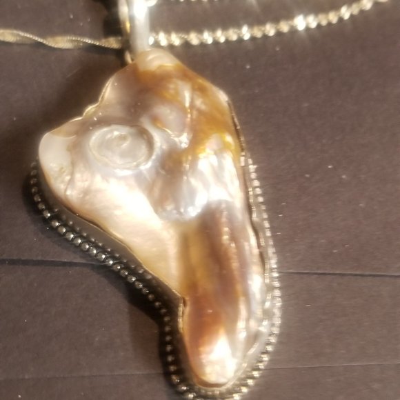 BIWA PEARL PENDANT .925 LARGE ONE OF A KIND..... - Picture 6 of 6